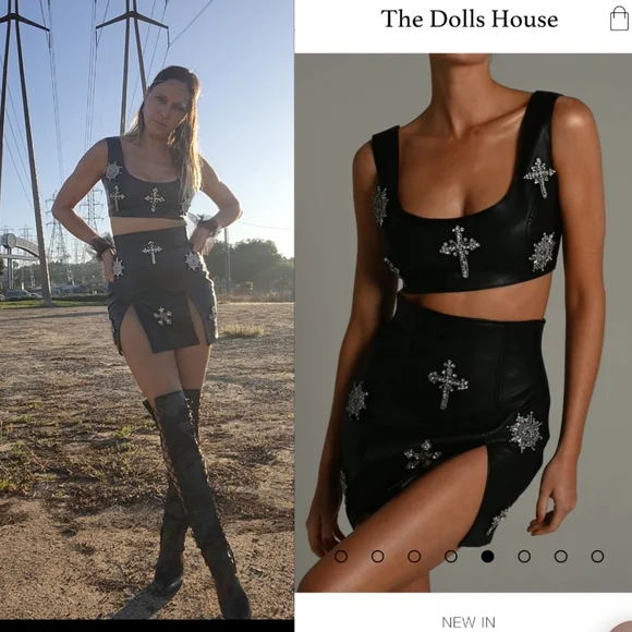 The Dolls House Gothic perfection Kourtney SET veg leather gothic glam set S xs - Picture 4 of 10